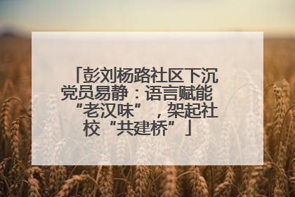 彭刘杨路社区下沉党员易静：语言赋能“老汉味”，架起社校“共建桥”
