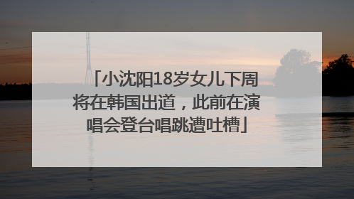 小沈阳18岁女儿下周将在韩国出道，此前在演唱会登台唱跳遭吐槽