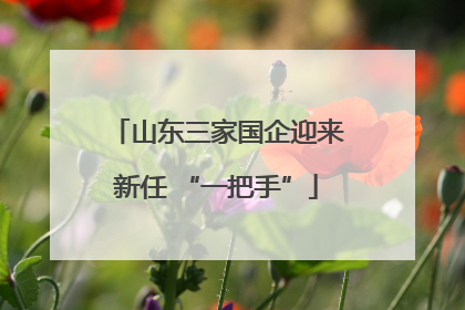 山东三家国企迎来新任 “一把手”