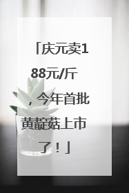 庆元卖188元/斤，今年首批黄靛菇上市了！
