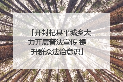 开封杞县平城乡大力开展普法宣传 提升群众法治意识