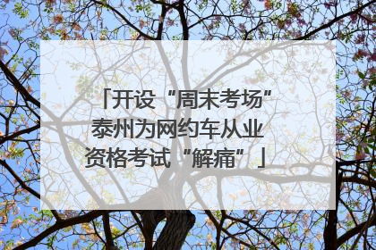 开设“周末考场” 泰州为网约车从业资格考试“解痛”
