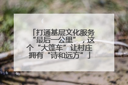 打通基层文化服务“最后一公里”，这个“大篷车”让村庄拥有“诗和远方”
