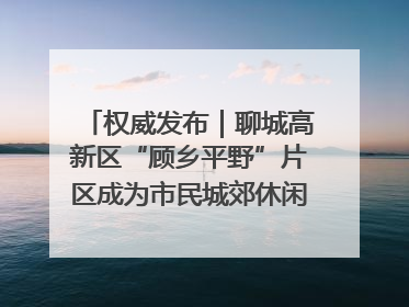 权威发布｜聊城高新区“顾乡平野”片区成为市民城郊休闲全新目的地