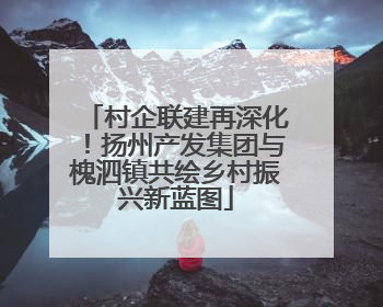 村企联建再深化！扬州产发集团与槐泗镇共绘乡村振兴新蓝图