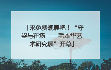 来免费观展吧！“守望与在场——毛本华艺术研究展”开幕
