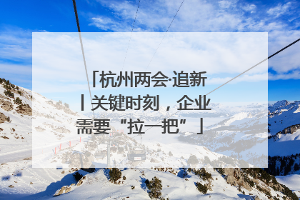 杭州两会·追新丨关键时刻，企业需要“拉一把”