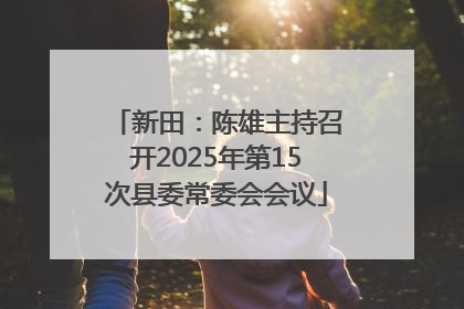 新田：陈雄主持召开2025年第15次县委常委会会议