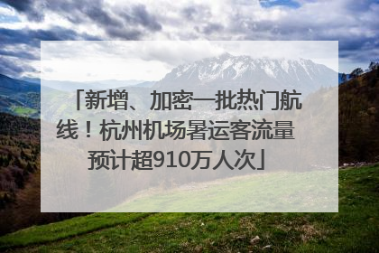 新增、加密一批热门航线！杭州机场暑运客流量预计超910万人次