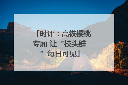 时评：高铁樱桃专厢 让“枝头鲜”每日可见