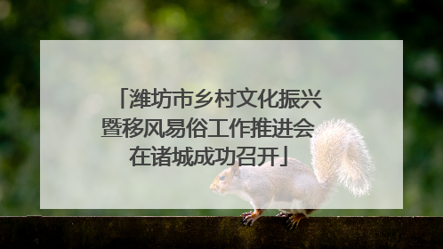 潍坊市乡村文化振兴暨移风易俗工作推进会在诸城成功召开