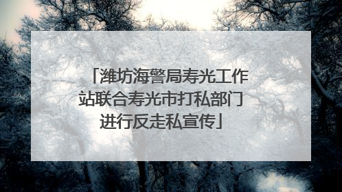 潍坊海警局寿光工作站联合寿光市打私部门进行反走私宣传