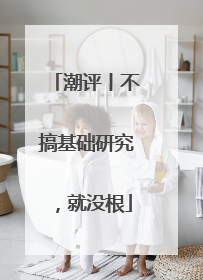 潮评丨不搞基础研究，就没根
