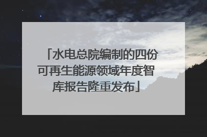 水电总院编制的四份可再生能源领域年度智库报告隆重发布