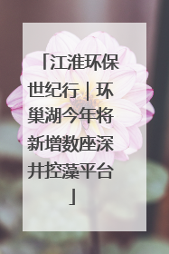 江淮环保世纪行｜环巢湖今年将新增数座深井控藻平台