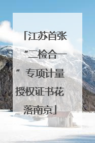 江苏首张“二检合一”专项计量授权证书花落南京