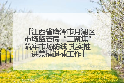 江西省鹰潭市月湖区市场监管局“三聚焦”筑牢市场防线 扎实推进禁捕退捕工作