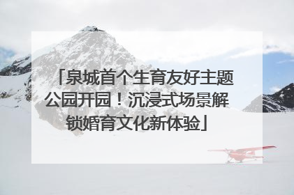 泉城首个生育友好主题公园开园！沉浸式场景解锁婚育文化新体验