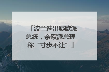 波兰选出疑欧派总统，亲欧派总理称“寸步不让”