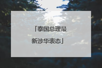 泰国总理最新涉华表态