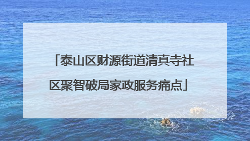 泰山区财源街道清真寺社区聚智破局家政服务痛点