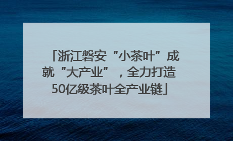 浙江磐安“小茶叶”成就“大产业”，全力打造50亿级茶叶全产业链