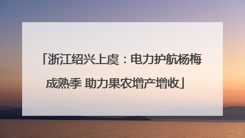 浙江绍兴上虞：电力护航杨梅成熟季 助力果农增产增收