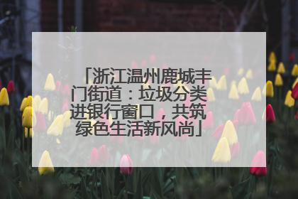 浙江温州鹿城丰门街道：垃圾分类进银行窗口，共筑绿色生活新风尚