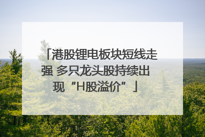 港股锂电板块短线走强 多只龙头股持续出现“H股溢价”