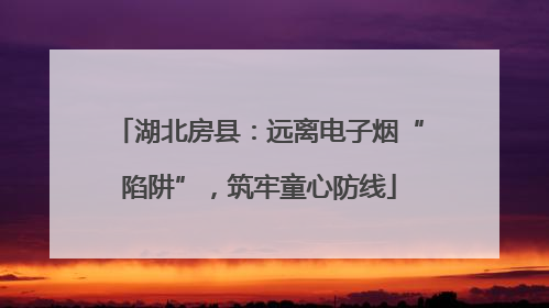 湖北房县：远离电子烟“陷阱”，筑牢童心防线