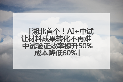 湖北首个！AI+中试让材料成果转化不再难 中试验证效率提升50%成本降低60%