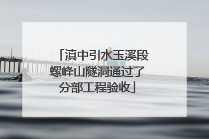 滇中引水玉溪段螺峰山隧洞通过了分部工程验收