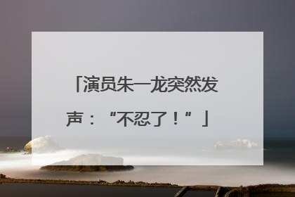 演员朱一龙突然发声：“不忍了！”
