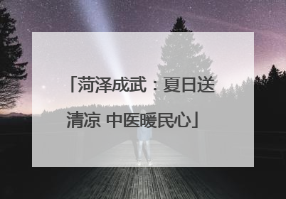 菏泽成武：夏日送清凉 中医暖民心