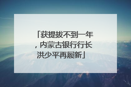 获提拔不到一年，内蒙古银行行长洪少平再履新