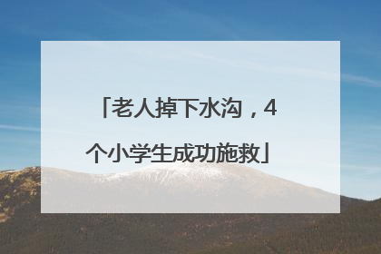 老人掉下水沟，4个小学生成功施救