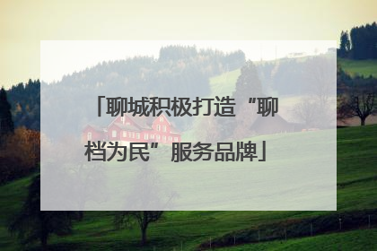 聊城积极打造“聊档为民”服务品牌