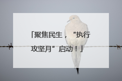 聚焦民生，“执行攻坚月”启动！