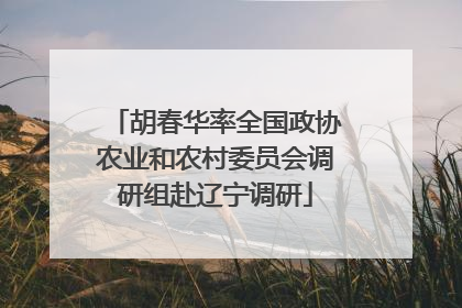 胡春华率全国政协农业和农村委员会调研组赴辽宁调研