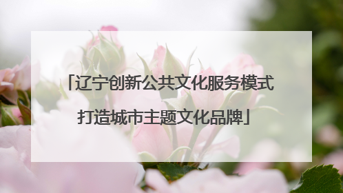 辽宁创新公共文化服务模式 打造城市主题文化品牌