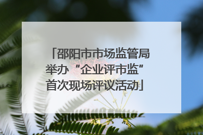 邵阳市市场监管局举办“企业评市监”首次现场评议活动
