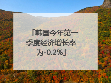 韩国今年第一季度经济增长率为-0.2%