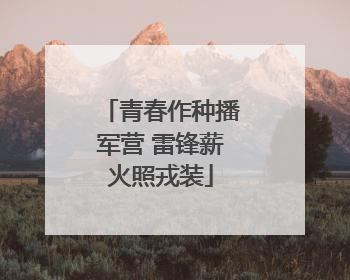 青春作种播军营 雷锋薪火照戎装