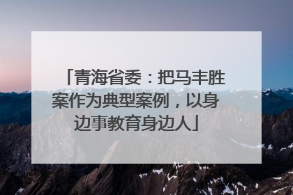 青海省委：把马丰胜案作为典型案例，以身边事教育身边人
