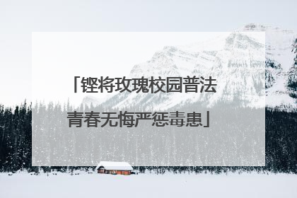 铿将玫瑰校园普法 青春无悔严惩毒患