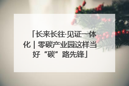 长来长往·见证一体化｜零碳产业园这样当好“碳”路先锋