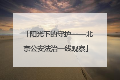 阳光下的守护——北京公安法治一线观察