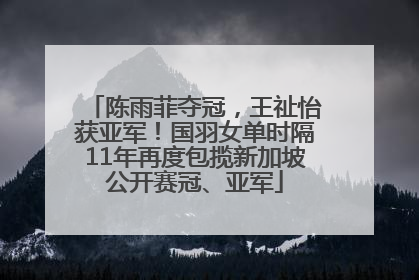 陈雨菲夺冠，王祉怡获亚军！国羽女单时隔11年再度包揽新加坡公开赛冠、亚军