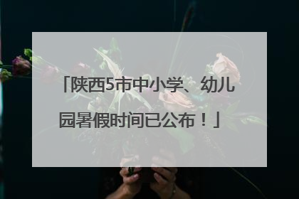 陕西5市中小学、幼儿园暑假时间已公布！