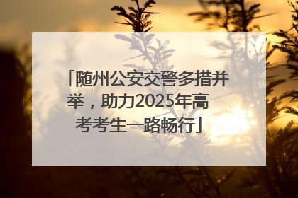 随州公安交警多措并举，助力2025年高考考生一路畅行